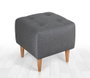 Atelier Del Sofa Puf de Terciopelo Gris - Confort, Estilo y Durabilidad con Patas de Madera. Dimensiones 43x43x43 cm